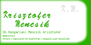 krisztofer mencsik business card